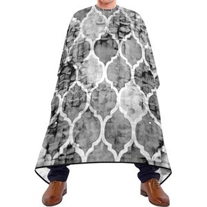 Kappersschort Zwart Wit Grijs Batik Tie Dye Naadloze Marokkaanse Tegels Texturen Kappersschort Gepersonaliseerde Kapperjurk Professionele Volledige Lengte Cape Voor Kappers Kinderen Familie