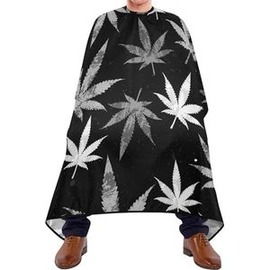 Kapper Schort Retro Naadloze Cannabis Blad Marihuana Ganja Bladeren Op Zwarte Salon Cape Verstelbare Salon Jassen Professionele Kappers Schort Voor Salon Kapper Styling
