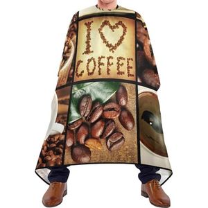 Kapper Cape Koffie Concept Collage Patchwork Kapper Schort Cape Gepersonaliseerde Kappers Cape Professionele Kappers Schort Voor Styling Kapsel Mannen