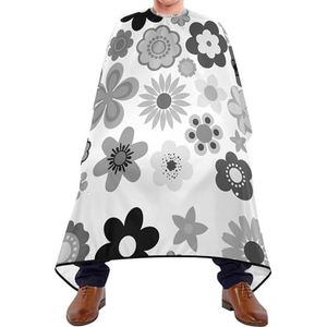 Salon Cape Grijs Zwart Vintage Bloemen In 1960S 1970S Haar Snijden Schort Professionele Kappers Schort Vlekbestendig Kapper Kapper Cape Voor Kinderen Styling Kappers
