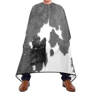 Kappersschort zwarte koe bont huid dierlijke textuur op witte kapper kapsel cape unisex salonjurken gepersonaliseerde kappersjurk voor mannen vrouwen kapsel