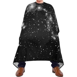 Salon Cape Zwart Wit Melkweg Ruimte Glanzende Sterren Nevel Wit Glerende Sterren Kapper Kapper Cape Waterdichte Kapper Jurk Vlekbestendige Salon Jassen Voor Knippen Kapsel Familie