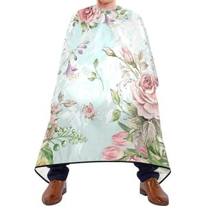 Kapper Schort Cape Naadloze Luxe Boeket Met Roze En Gele Rozen Met Groene Bladeren Salon Cape Vlekbestendig Kappers Schort Waterdicht Haar Snijden Cape Voor Snijden Kinderen Kleurplaten