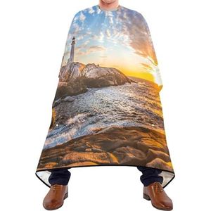 Kapper Cape Peggy'S Bay Vuurtoren Zonsondergang Zeegezicht Uitzicht In Halifax Nova Scotia Kapper Kapper Cape Professionele Schort Waterdichte Kappers Jurk Voor Mannen Vrouwen Kappers