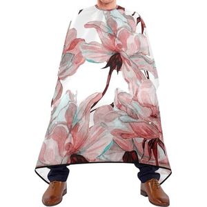 Kapper Schort Cape Aquarel Rode Roos Bloemen Naadloze Bloem Patroon Op Witte Kappers Schort Professionele Kappers Jurk Anti-Statische Kappers Cape Voor Kinderen Kleurplaten Snijden