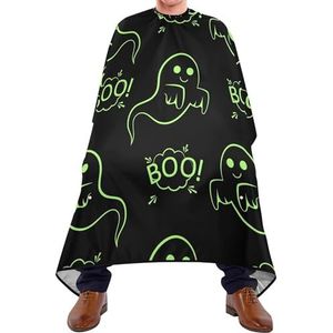 Haarknipcape naadloze groene Halloween grappige geesten op zwarte snijcape antistatisch kapsalon cape professionele kapmantel voor kapsel kinderen volwassenen