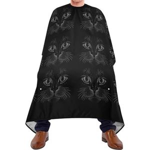 Salon Cape Kat Zwart Gezicht Op Donkere Kapper Schort Cape Gepersonaliseerde Salon Jassen Professionele Haar Snijden Cape Voor Kapper Kappers Kappers Kapsel