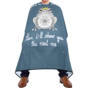 Kappersschort Mandala Art Kikker Kiss Me Then I Will Show You The Real Me Kappersjurk Professionele Haar Knippen Cape Verstelbare Kappers Cape Voor Vrouwen Kleurstyling