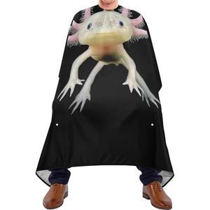Salon Cape Real Axolotl Zwemmen Salamander Voorkant Met Donkere Achtergrond Kapper Schort Cape Antistatische Kappers Cape Vlekbestendig Kapsel Schort Jurk Voor Salon Kinderen Mannen