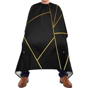 Salon Cape Moderne Luxe Zwart Goud Marmer Zwart Geometrie Met Gouden Lijnen Haar Snijden Schort Professionele Kappers Schort Unisex Haar Snijden Cape Voor Familie Mannen Vrouwen