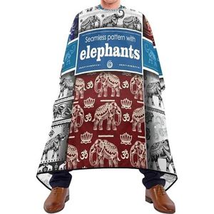 Kapper Cape Set Naadloze Mandala Bloem Etnische Tribal Olifanten Kapper Schort Cape Gepersonaliseerde Kapsel Schort Jurk Antistatische Kappers Salon Cape Voor Kappers Styling Kapper Kapper