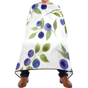 Kappersschort Naadloze Blauwe Bessen Met Groene Bladeren Op Witte Salon Cape Professionele Haar Snijden Cape Vlekbestendig Haar Knipjurk Voor Vrouwen Kleurplaten Kapsel