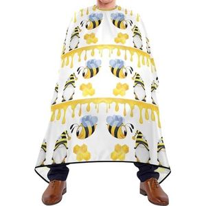 Kappersjurk Gele Vliegende Bij Gekleed Kabouter Op Witte Kapper Schort Cape Professionele Kapper Cape Doek Verstelbare Schort Voor Kinderen Salon Styling