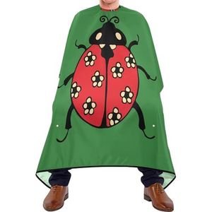 Kapper Cape Naadloze Rode Lieveheersbeestjes Met Bloemen Op Groene Kapper Kapper Kapper Cape Verstelbare Haar Knipjurk Waterdichte Kappers Voor Kapper Kapper Familie