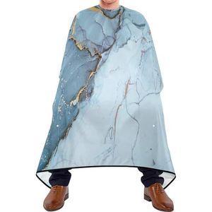 Kapper Kapsel Cape Blauw Marmeren Textuur Met Gouden Lijnen Abstracte Verf Haar Snijden Schort Gepersonaliseerde Schort Professionele Styling Capes Voor Mannen Salon Kids