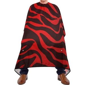 Kappersjurk Naadloze Zwarte En Rode Zebra Huid Strepen Textuur Salon Cape Vlekbestendig Kappers Cape Professionele Kapper Cape Doek Voor Knippen Kapsel Haar Knippen