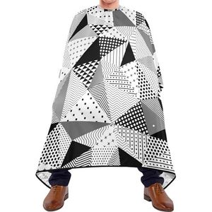 Kappersschort Driehoek Naadloos Patroon Zwart Wit Veelhoekige Geometrische Kappers Jurk Professionele Styling Capes Professionele Kappers Schort Voor Kapper Kleurplaten Vrouwen