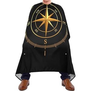 Salon Cape Gouden Kompas Geïsoleerd Op Zwart Haar Snijden Schort Vlekbestendig Haar Snijden Jurk Gepersonaliseerde Kappers Salon Cape Voor Salon Familie Kinderen