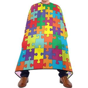Haar Snijden Schort Puzzel Met Split Complementaire Kleuren Kapper Cape Waterdichte Schort Professionele Kappers Jurk Voor Mannen Kapper Salon