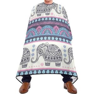 Kapper Schort Naadloze Retro Lotus Leuke Etnische Olifant Afrikaanse Tribal Ornament Salon Cape Professionele Schort Unisex Kapper Kapper Cape Voor Kleurplaten Kinderen Styling