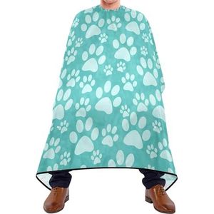 Kappersschort Naadloze Teal Doggy Poten Op Teal Salon Cape Antistatische Schort Vlekbestendige Kappers Jurk Voor Salon Haar Snijden Mannen