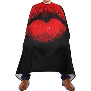 Kapperscape rode sexy vrouwenlip met harticoon op de dag van de zwarte liefde tondeuse cape polyester kapmantel universele haarkapmantel voor kapsalon haarstyling