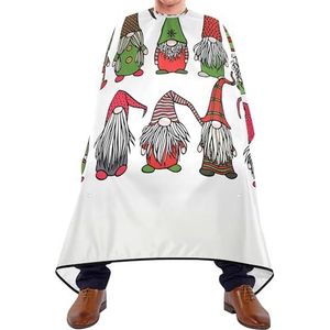 Kappersjurk Kerstmis Scandinavische kabouters in petten op witte salon cape waterdichte kappers salon cape vlekbestendig schort voor kappers styling kapper