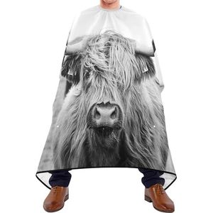 Salon Cape Vintage Highland Vee Koe Zwart Wit Haar Snijden Schort Antistatische Schort Waterdichte Kapsel Cape Voor Styling Kids Mannen