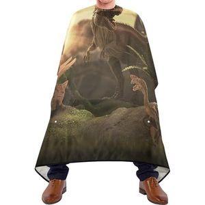 Kappersjurk, vintage, gigantische dinosaurus, vernietigt het park, kappersschort, professionele kappersschort, antistatische kapper, kapper, cape voor mannen en vrouwen, kapsel
