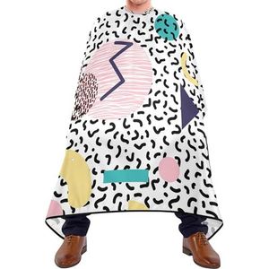 Kapper Kapsel Cape 80S 90S Memphis Stijl Geometrische Zwart Roze Geel Salon Cape Vlekbestendig Kapsel Cape Waterdichte Kappers Salon Cape Voor Kinderen Kappers Familie