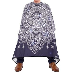 Kapper Schort Cape Etnische Mandala Blauw Retro Bloem Ornament Salon Cape Vlekbestendig Haar Snijden Cape Professionele Haar Knipjurk Voor Kleurplaten Kapper Kapper