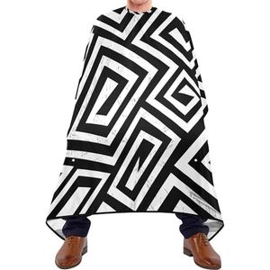 Haar Snijden Schort Vintage Retro Zwart Wit Spiraal Textuur Kappers Toga Professionele Schort Waterdichte Styling Capes Voor Haar Knippen Kinderen Kapsel