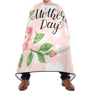 Kappersschort Happy Mother'S Day Inkt Aquarel Rozen Met Witte Vlekken Op Roze Kapper Cape Vlekbestendige Kappers Cape Waterdichte Kappers Cape Voor Mannen Kapper Salon