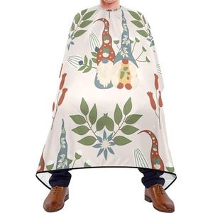 Kapper Schort Cape Naadloze Kabouters Rode Bloemen Groene Bladeren In Vintage Retro Stijl Salon Cape Professionele Kappers Schort Waterdichte Salon Jassen Voor Styling Kappers Kapper Kapper