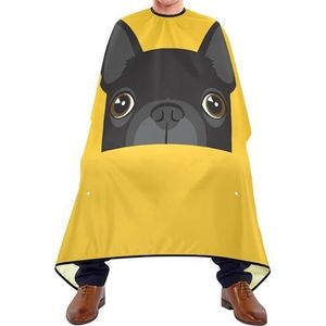 Kappersschort Zwarte Honden Terriër Op Oranje Kapper Schort Cape Waterdichte Haar Snijden Toga Professionele Haar Knipjurk Voor Kapsel Kapper Mannen