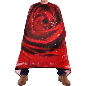 Kapper Kapsel Cape Verse Rode Roos Knop De Bloemblaadjes Van Rode Rozen Met Water Kappers Schort Professionele Kappers Salon Cape Antistatische Kappers Schort Voor Snijden Styling Kleuren
