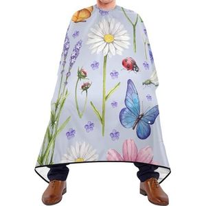 Kapper Schort Wilde Bloemen En Insecten Vlinders Paarse Stijl Kappersjurk Antistatische Kapper Jurk Professionele Haar Snijden Cape Voor Mannen Haar Snijden Salon