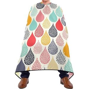 Kapper schort cape kleurrijke handgetekende waterdruppel naadloze kapper kapsel cape verstelbare kappersschort gepersonaliseerde haarknipjurk voor styling kleuren kappers