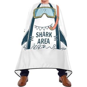 Haar Snijden Schort Grappige Haai Gebied Met Duiken Goggles Salon Cape Vlekbestendig Styling Capes Professionele Kapper Jurk Voor Kinderen Kleurplaten Kapper