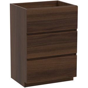 Storke Edge staande wastafelonderkast 60 x 46 cm notenhout 3 lades