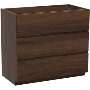 Storke Edge staande wastafelonderkast 95 x 52 cm notelaar 3 lades