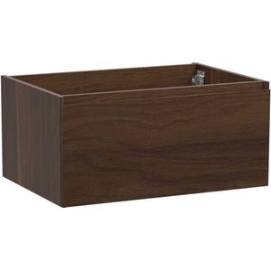 Storke Edge zwevende wastafelonderkast 75 x 52 cm notenhout 1 lade