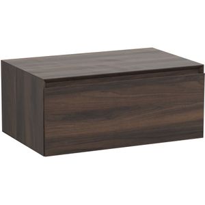 Storke Edge Modulo zwevende wastafelonderkast 75 x 48 cm notelaar 1 lade