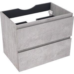 Linie Lado zwevende wastafelonderkast 70 x 46 cm beton donkergrijs 2 lades