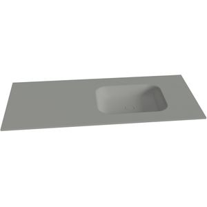 Balmani Tablo Arcato asymmetrisch rechtse wastafel met crepine mat steengrijze Solid Surface 135 x 55 cm