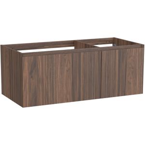 Balmani Idra zwevende wastafelonderkast 120 x 55 cm asymmetrisch links fineer notelaar 4 lades