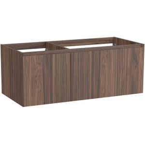 Balmani Idra zwevende wastafelonderkast 120 x 55 cm asymmetrisch rechts fineer notelaar 4 lades
