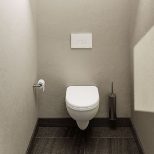 Linie Enzo hangend toilet mat wit open spoelrand met luxe wc-bril