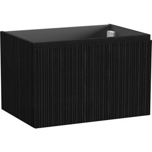 Storke Ribs zwevende wastafelonderkast 75 x 52 cm zwarte eik 2 lades