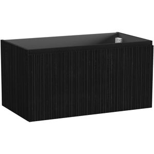 Storke Ribs zwevende wastafelonderkast 95 x 52 cm zwarte eik 2 lades